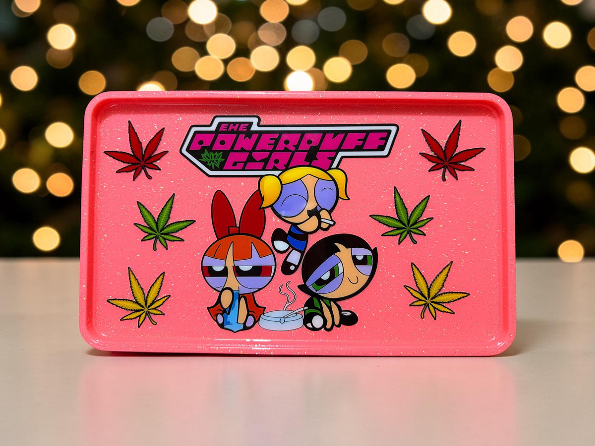 Power Girl Glittered Rolling Tray