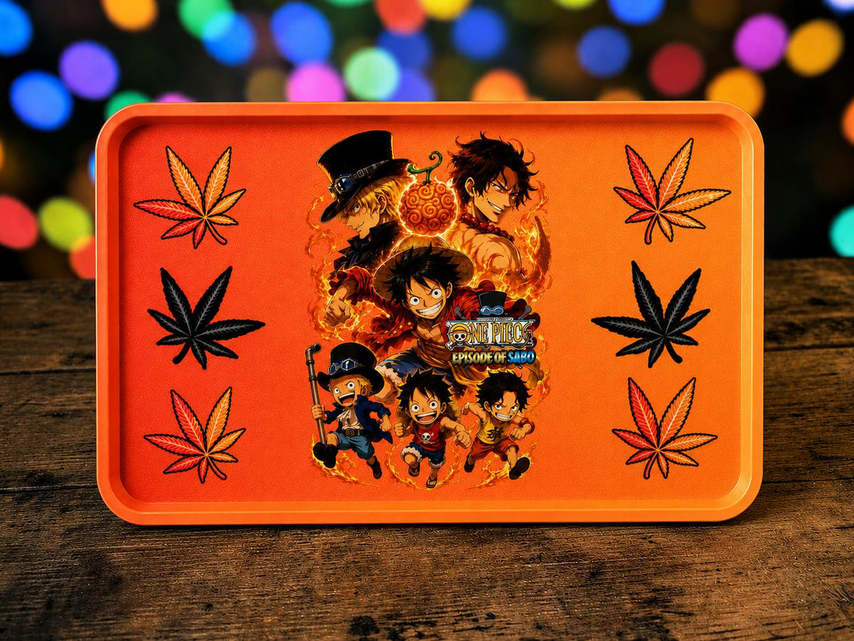 Anime Fiery Anime Rolling Tray Set, 3D Printed Glossy Stash Organizer