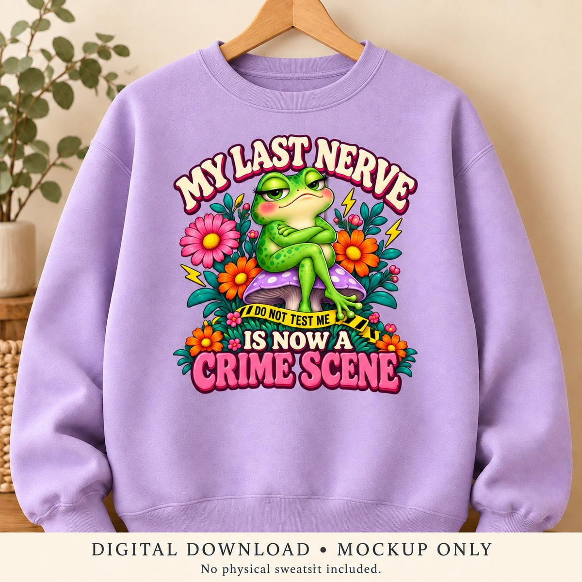 Funny Frog PNG, Sarcastic Crime Scene Sticker Design (Digital Download)