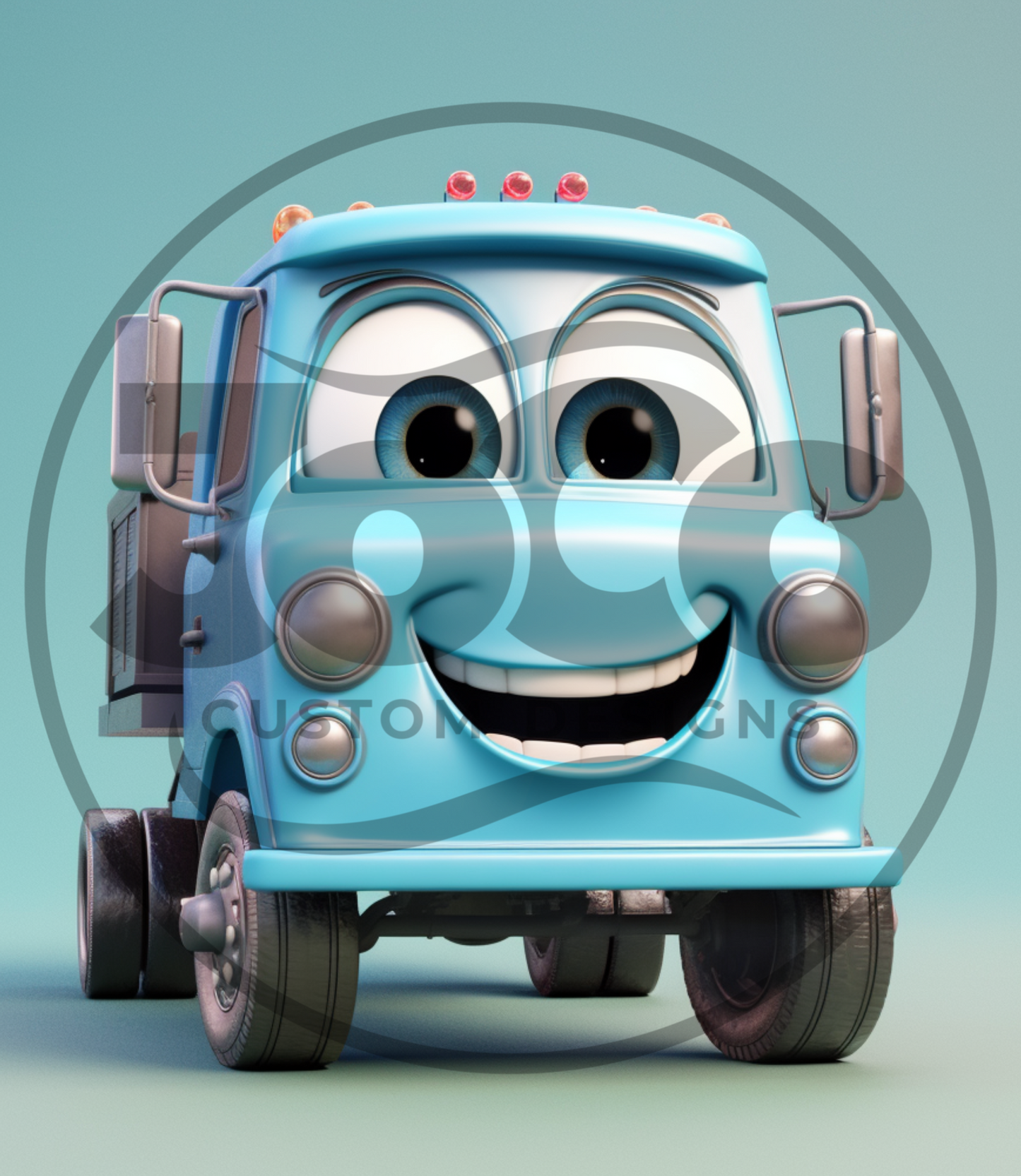 Smiling Blue Car