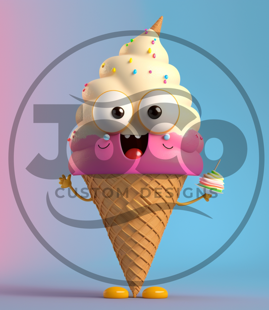 Cute Ice Cream Cone PNG