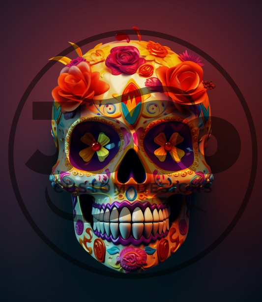 Detailed Sugar Skull PNG