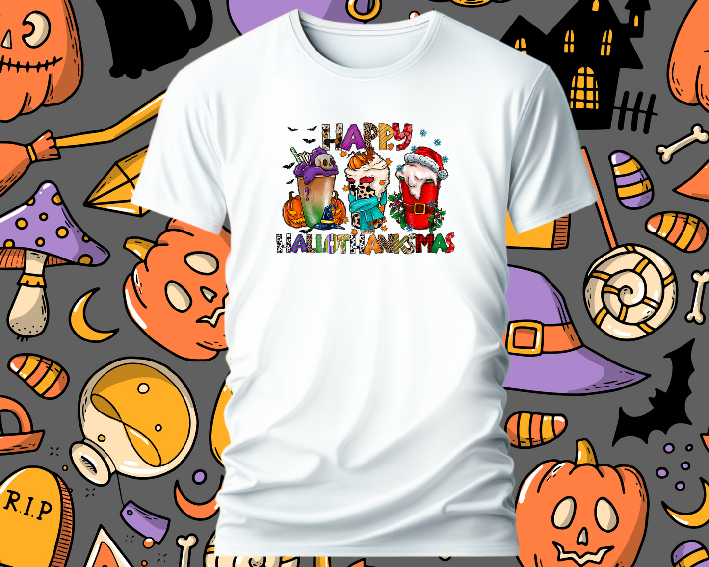 Happy Hallothanksmas Coffee Shirt