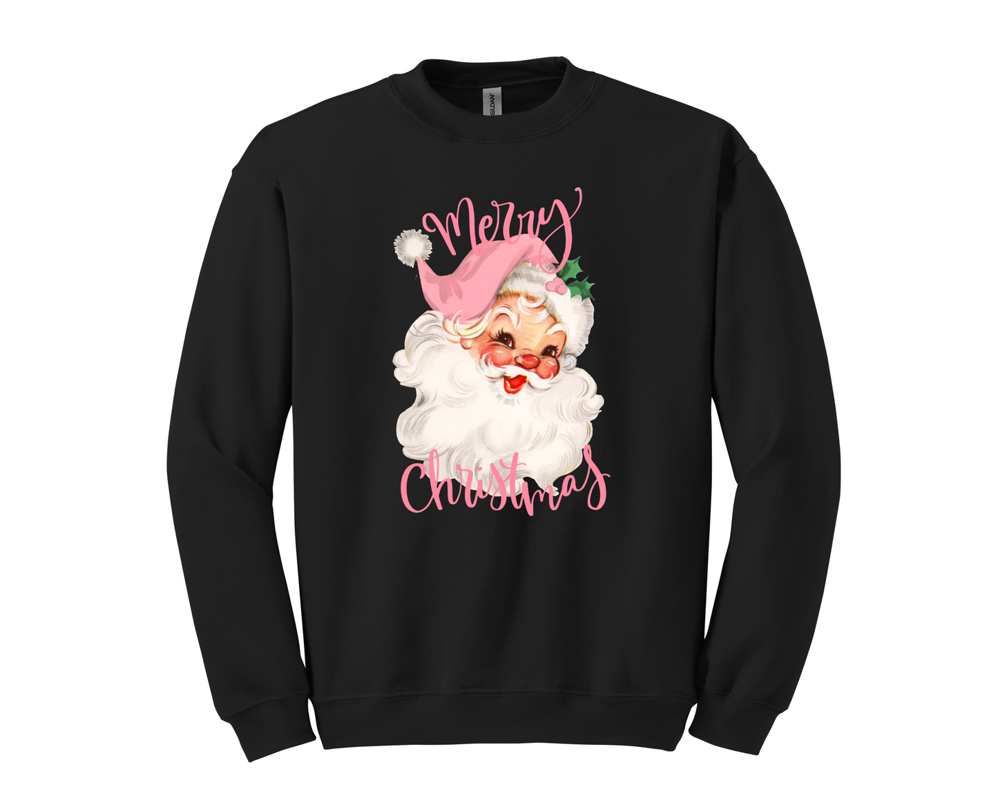 Pink Vintage Santa DTF Transfer