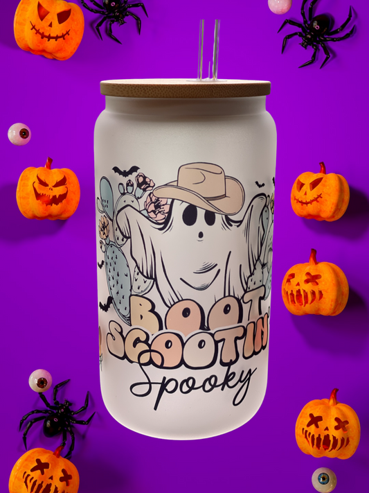 Boot Scooting Spooky Glass Tumbler