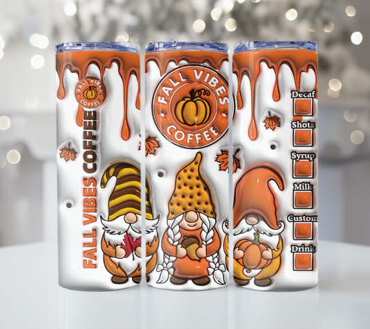 Fall Vibes Gnome Tumbler