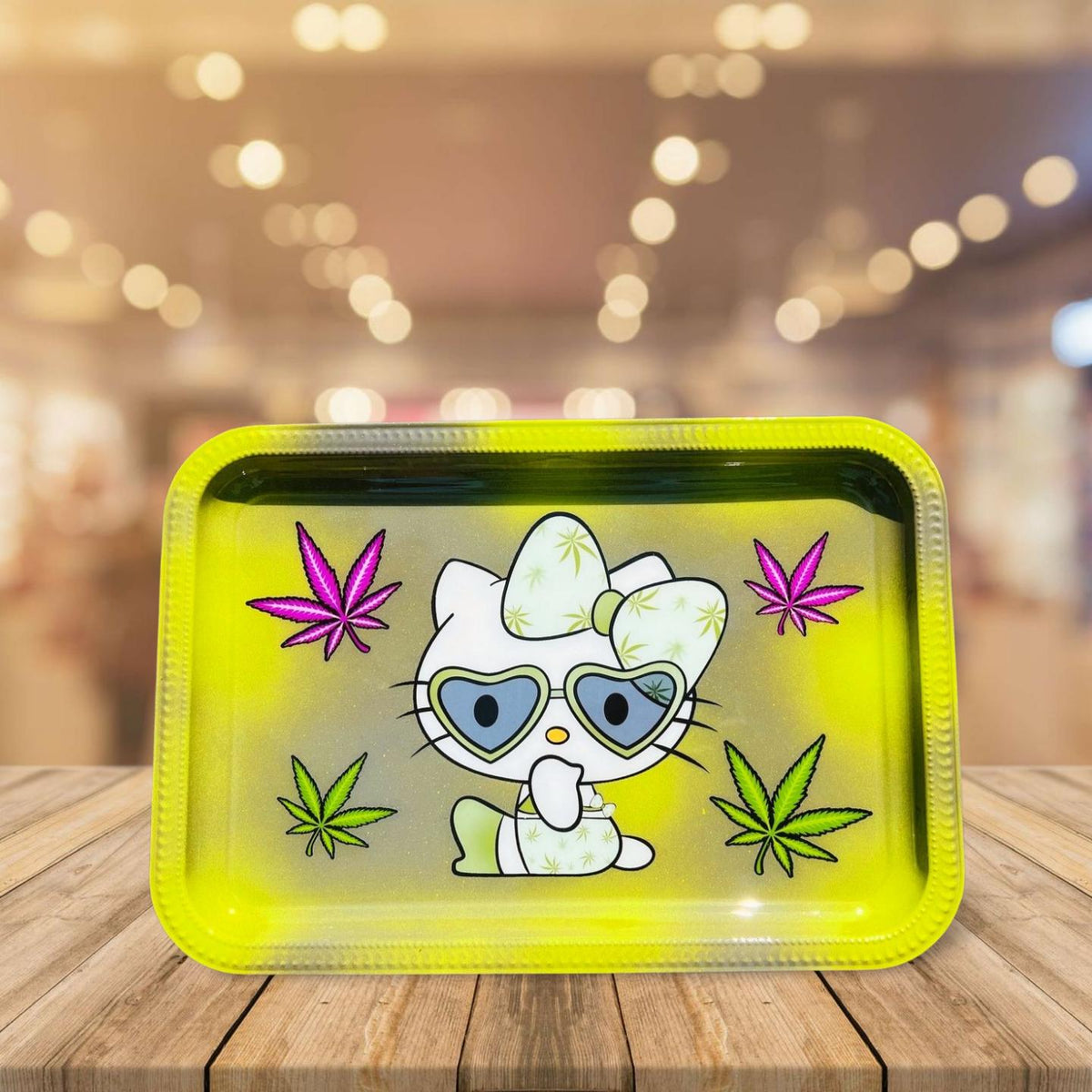 Green Kitty Rolling Tray