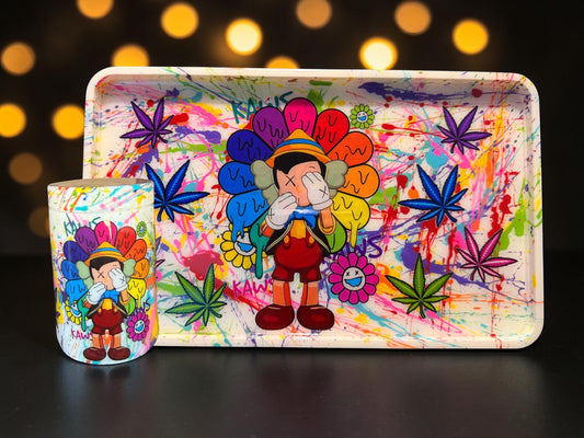 Color Splash Rolling Tray | Street Art Inspired Stash Tray (3D Printed)