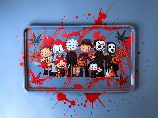 Mini Horror Crew Rolling Tray: Handmade Stoner Gift