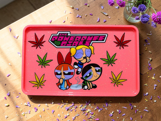 Power Girl Glittered Rolling Tray