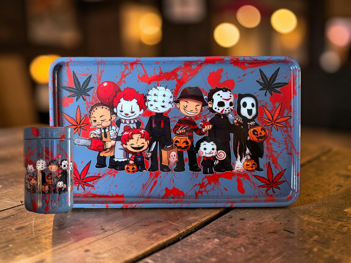 Mini Horror Crew Rolling Tray: Handmade Stoner Gift