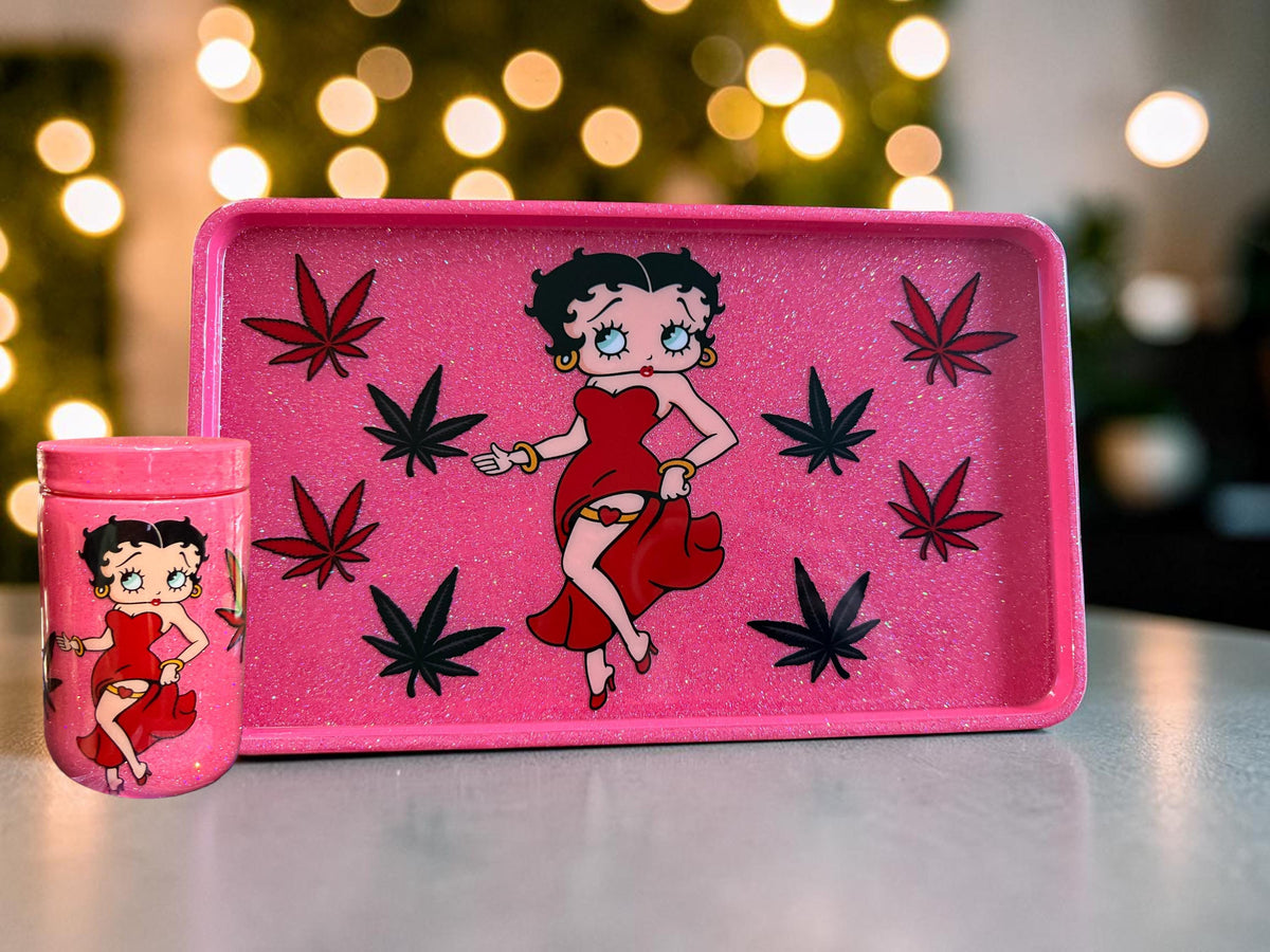 Handmade Pink Betty Rolling Tray, Herb Gift