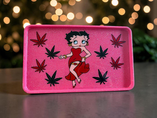 Handmade Pink Betty Rolling Tray, Herb Gift