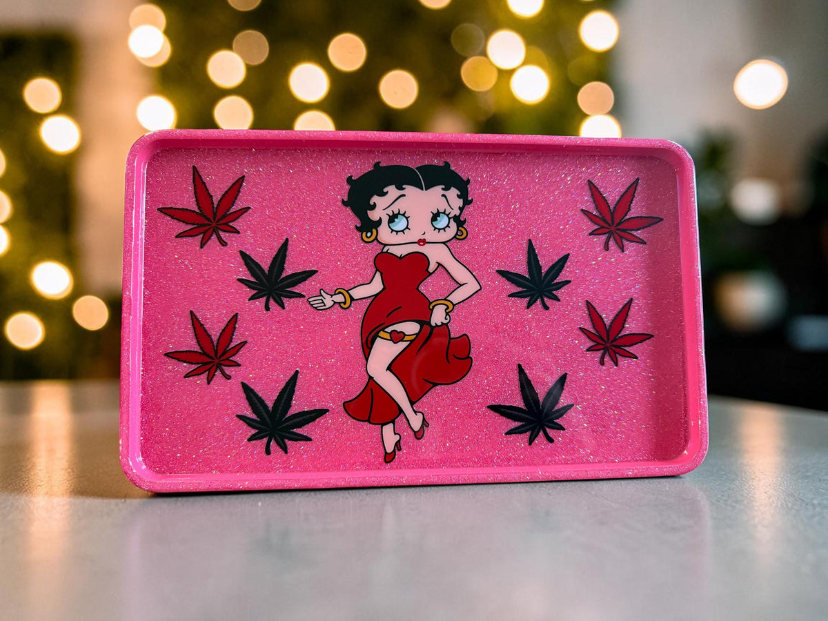 Handmade Pink Betty Rolling Tray, Herb Gift