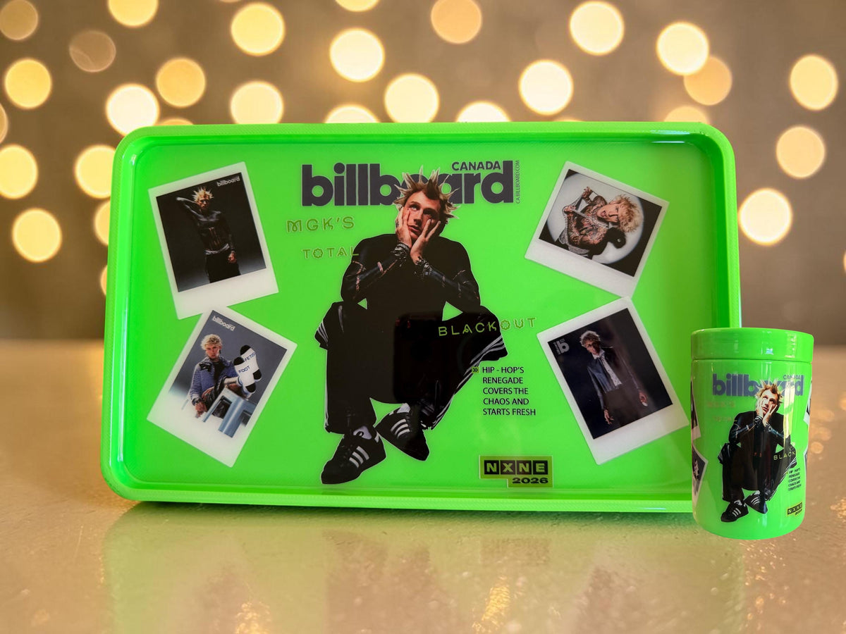 Neon Green Music Magazine Rolling Tray, 3D Printed Glossy Epoxy, Stash Jar Option