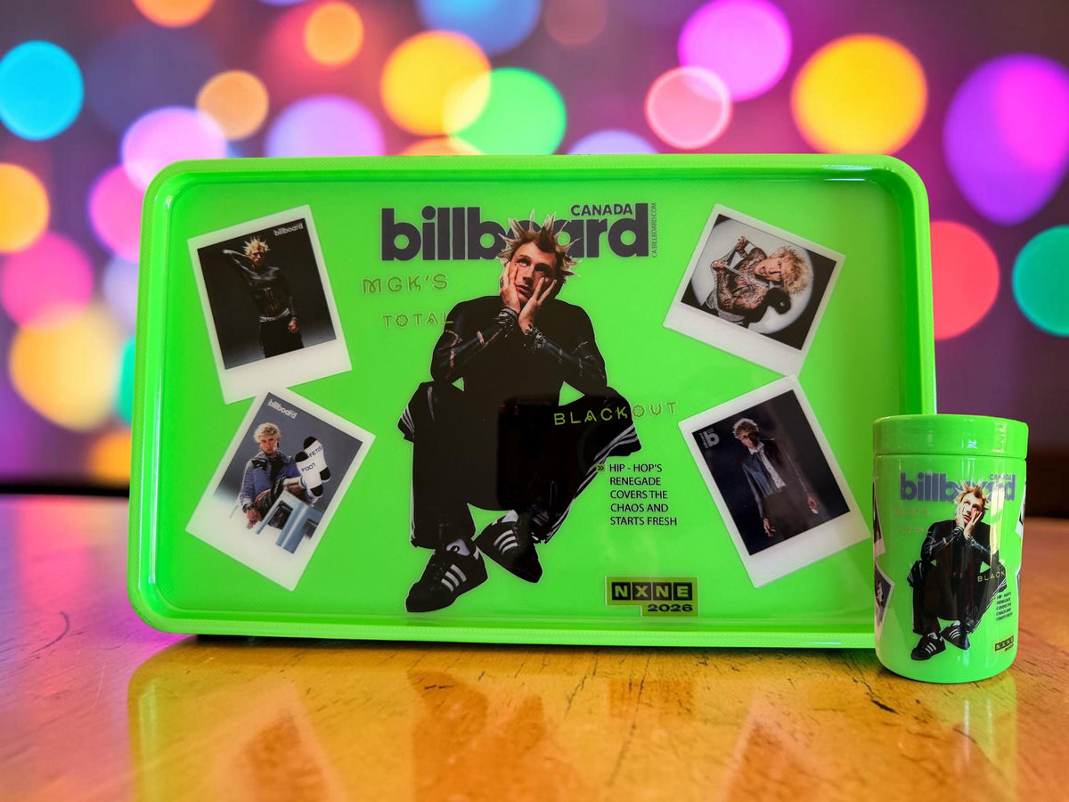Neon Green Music Magazine Rolling Tray, 3D Printed Glossy Epoxy, Stash Jar Option