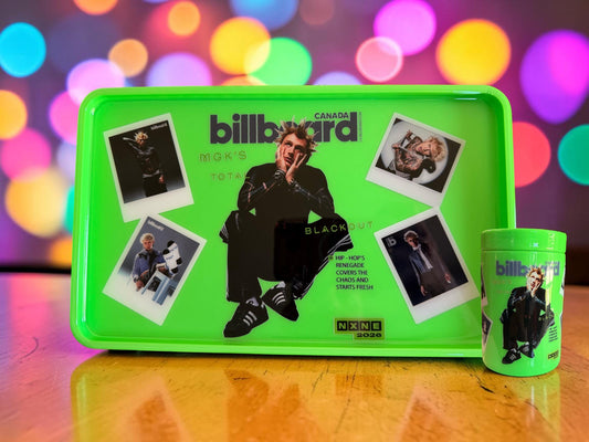 Neon Green Music Magazine Rolling Tray, 3D Printed Glossy Epoxy, Stash Jar Option