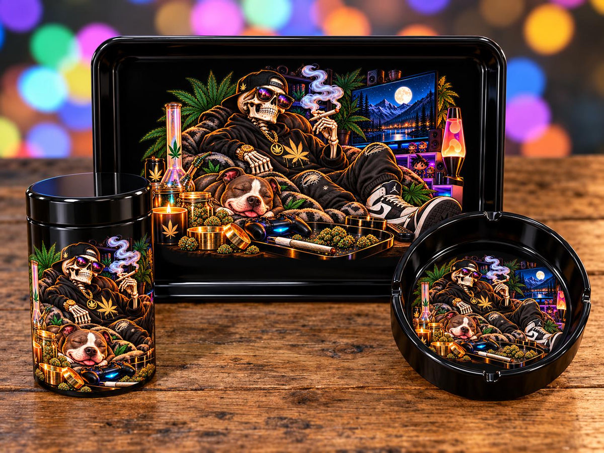 Skeleton Gamer Rolling Tray Set