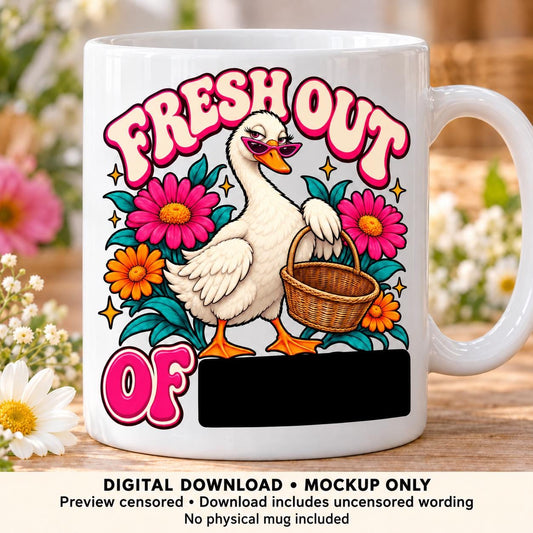 Sassy goose floral PNG design