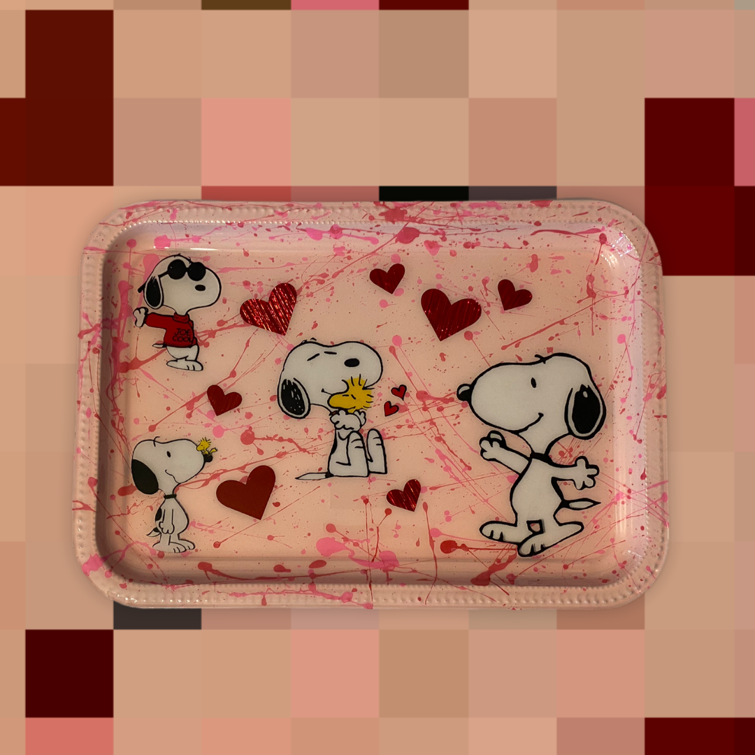 Snoopy Hearts Rolling Tray